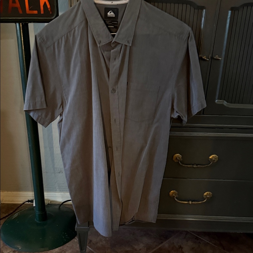 Quiksilver Men's Charcoal Button Down Shirt